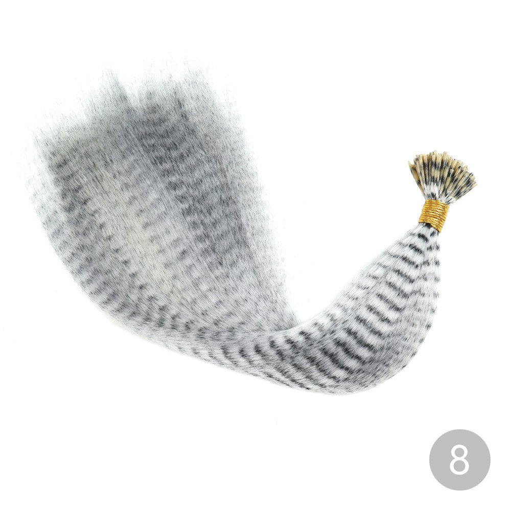 Extensão de Cabelo de Pena AZQUEEN 10 Peças Cabelo Falso I Tip Cabelo Sintético Arco-Íris 16 Polegadas Aplique de Pena para Extensão de Cabelo