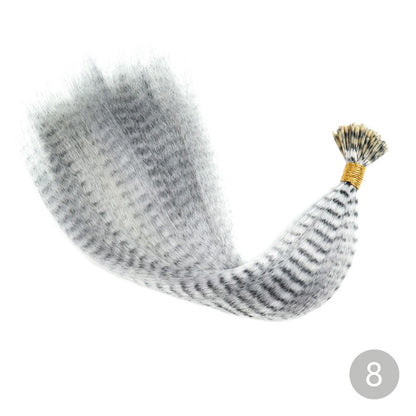 Extensão de Cabelo de Pena AZQUEEN 10 Peças Cabelo Falso I Tip Cabelo Sintético Arco-Íris 16 Polegadas Aplique de Pena para Extensão de Cabelo