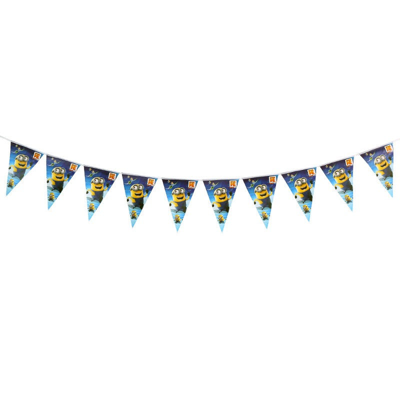 Anime Minion Themed Party Decorations Party Tableware Set Plates Cups Birthday Balloons Big Eye Yellow Man Party Favors Supplies