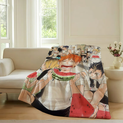 Volleyball Anime H-Haikyu!! Blanket For Sofa Office Bed Plane Travel Sleep Read Relax Camping Soft And Warm