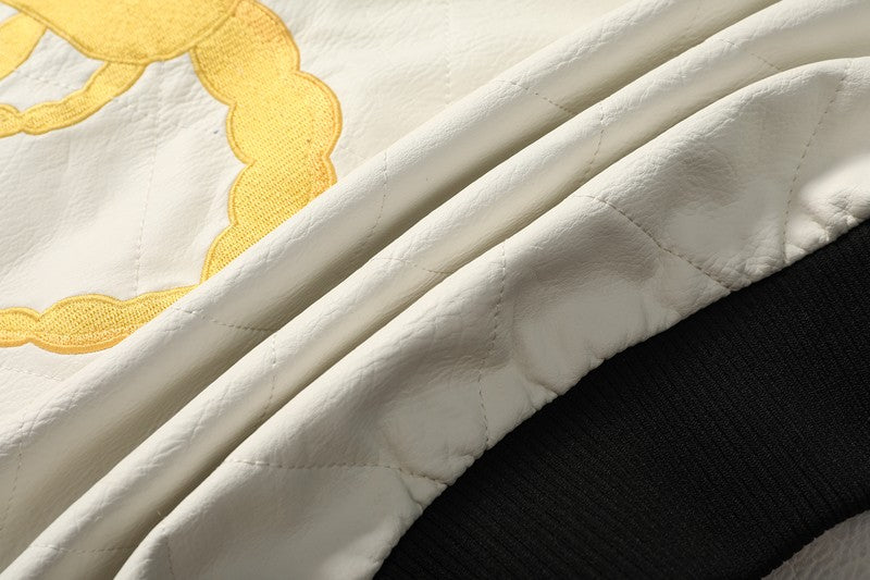 Autumn Winter Bomber Leather Jacket Men Scorpion Embroidery Hooded Jacket PU Leather Motorcycle Mens Ryan Gosling Drive Jacket