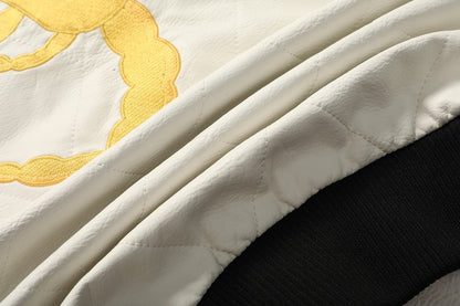 Autumn Winter Bomber Leather Jacket Men Scorpion Embroidery Hooded Jacket PU Leather Motorcycle Mens Ryan Gosling Drive Jacket