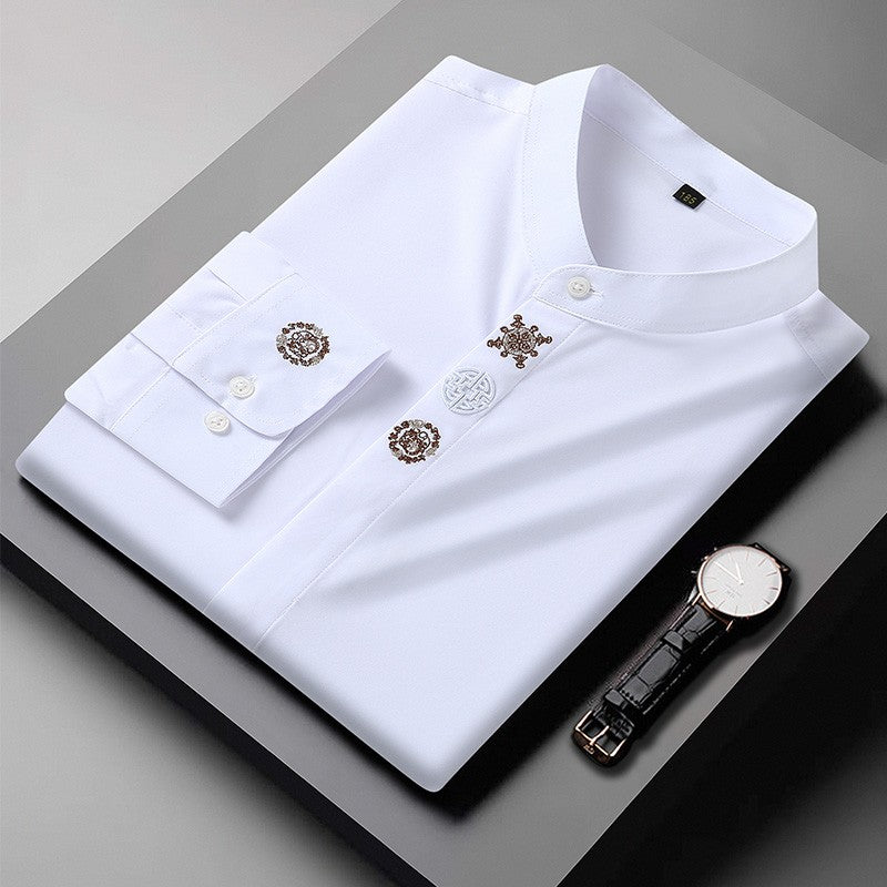 Men Shirt Denim Oversize Plus Size 6XL 7XL 8XL 10XL Oversize Fashion Casual Loose Golden Embroidery Loose Long Sleeve Soft Dress