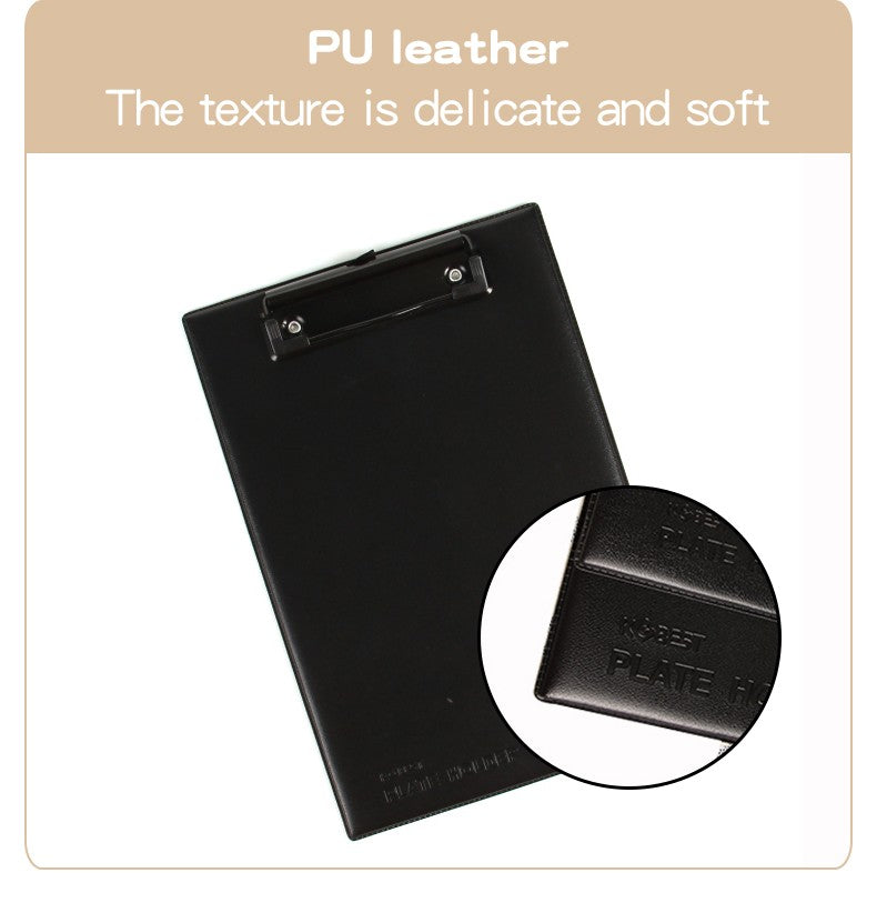 KOBEST A4 Leather Cover Writing Pad Board with Clip Business Office Supplies A5 Signature Folder for Students