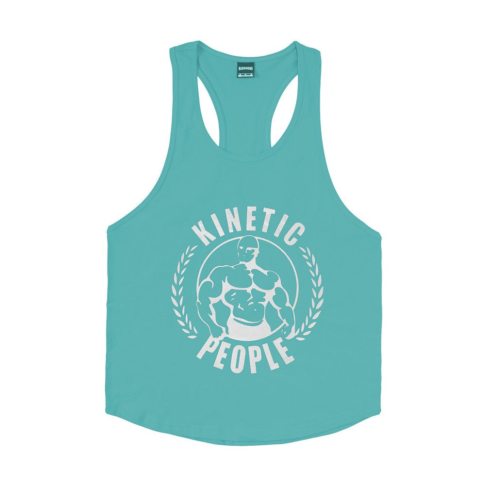 Gym Sleeveless Shirt Men Bodybuilding Tank Tops Fitness Workout Cotton Print Singlet Stringer Undershirt Male Casual Summer Vest