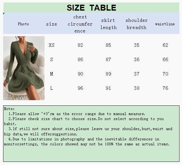 New for autumn/Winter 2024 Women Knit Slim Sexy Bodycon Dress V-Neck Long Sleeve