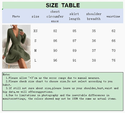 New for autumn/Winter 2024 Women Knit Slim Sexy Bodycon Dress V-Neck Long Sleeve