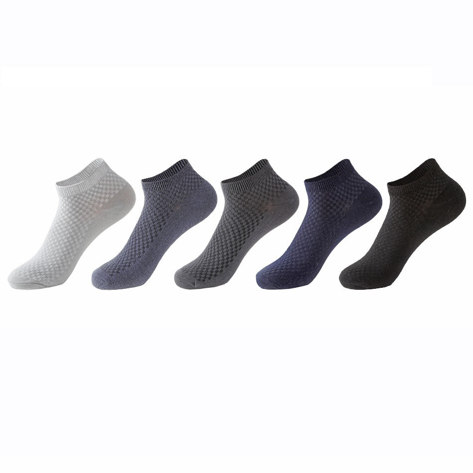 5Pairs/lot Men Socks Bamboo Fiber Short Ankle Socks High Quality Summer Winter Business Breathable Male Short Sock Meias Man Sox