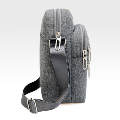 Men's Shoulder Bag Business Leisure Large Capacity Portable Handbag Zipper Multi Layer Waterproof Summer Male's Crossbody Bags