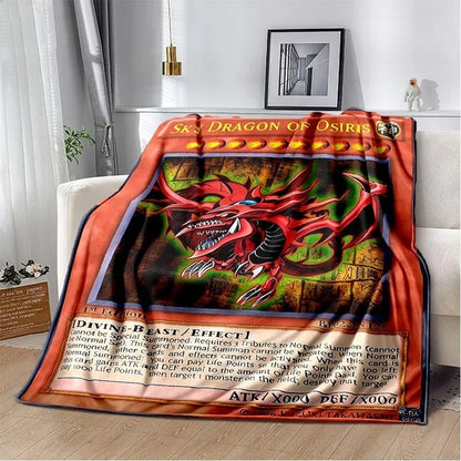 Cobertor de Jogar Yu Gi Oh Anime Dragão Branco de Olhos Azuis Desenho Animado Macio de Pelúcia Mantas de Quarto Escritório Colcha Decoração de Casa