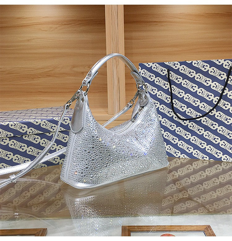 Women Evening Bag 2025 New Shiny Rhinestone Women's Shoulder Bag Fashion Luxury Dinner Party Handbag Female Crossbody Bags