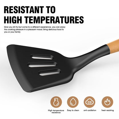 12PCS Silicone Kitchen Utensils Cooking Set Food Grade Cookware Utensils Turner Spatula Measuring Spoon Practical Kitchenware