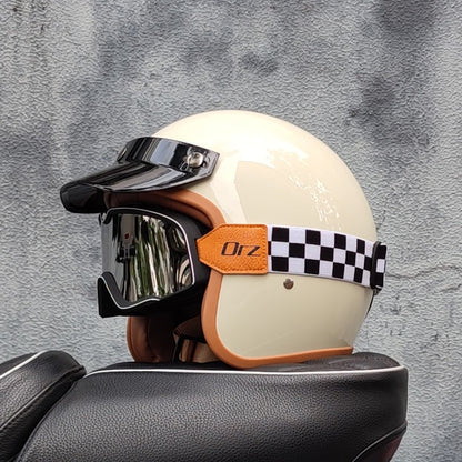 Capacete de motocicleta retrô semiaberto acessórios para motocicleta cross-country capacete de motocicleta 3/4 capacete retrô de inverno