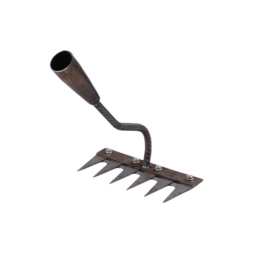 1PCS Teeth Carbon Steel Garden Hand Rake for Farm Garden Weeding Tools Scarifier Agricultural Nail Harrow Metal Harrow