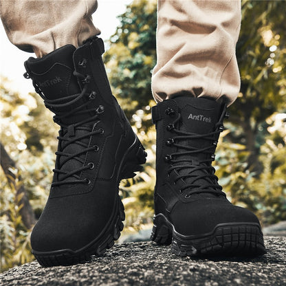 Botas impermeáveis de alta qualidade para homens grandes para caminhadas e treinamento em campo de batalha ao ar livre no outono de 2025