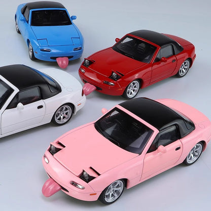 Miniatura 1/32 MX5 Liga Fundido Metal MX-5 Modelo de Carro de Brinquedo Veículo com Som e Luz Coleção Hobbies Presentes para Crianças Meninos Meninas