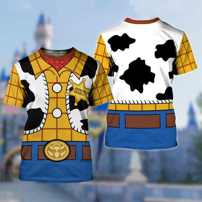Disney Toy Story Woody Cosplay 3D Print T-shirt Men's Women's Casual Short Sleeve Tops Summer Fashion Cartoon Oversized T shirt