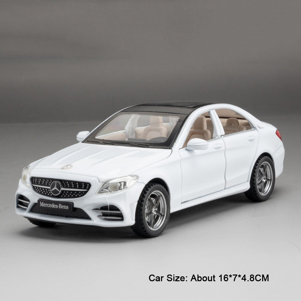 1:32 C260L E300L Carro de Brinquedo em Miniatura de Liga Fundida, 6 Portas Abertas, Luz e Som, Fricção, Pneus de Borracha, Veículo para Crianças de Presente