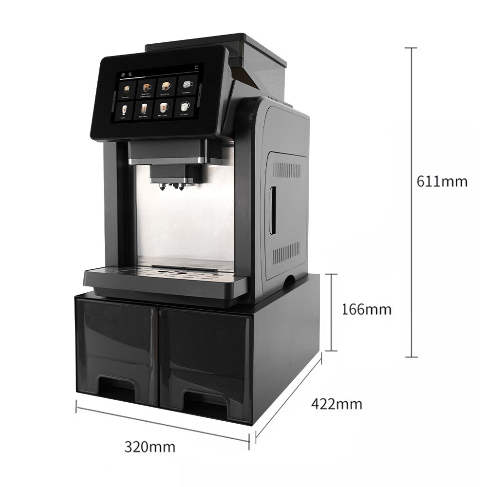 Mcilpoog WS817-Plus Máquina de café expresso automática com tela grande colorida de 7", com bico vaporizador, 21 sabores para casa e escritório