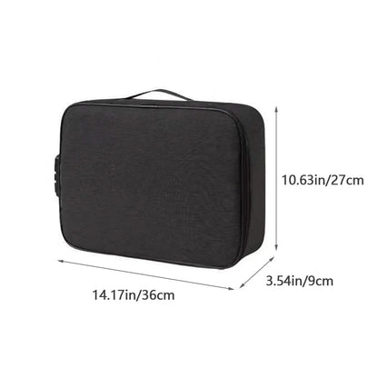 Pasta Organizadora de Documentos de 3 Camadas Maleta Suporte para Pasta Masculino Feminino Bolsa Carteira Passaporte Cofre Doméstico Estojo Funcional para Armazenamento de Arquivos