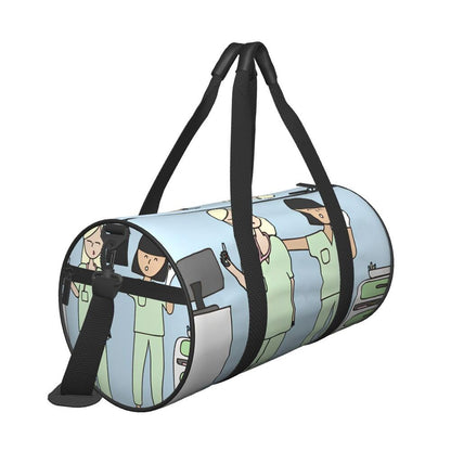 Couple Travel Bag Enfermera En Apuros Doctor Nurse Gym Bag Large Oxford Custom Handbag Colorful Casual Sports Bag
