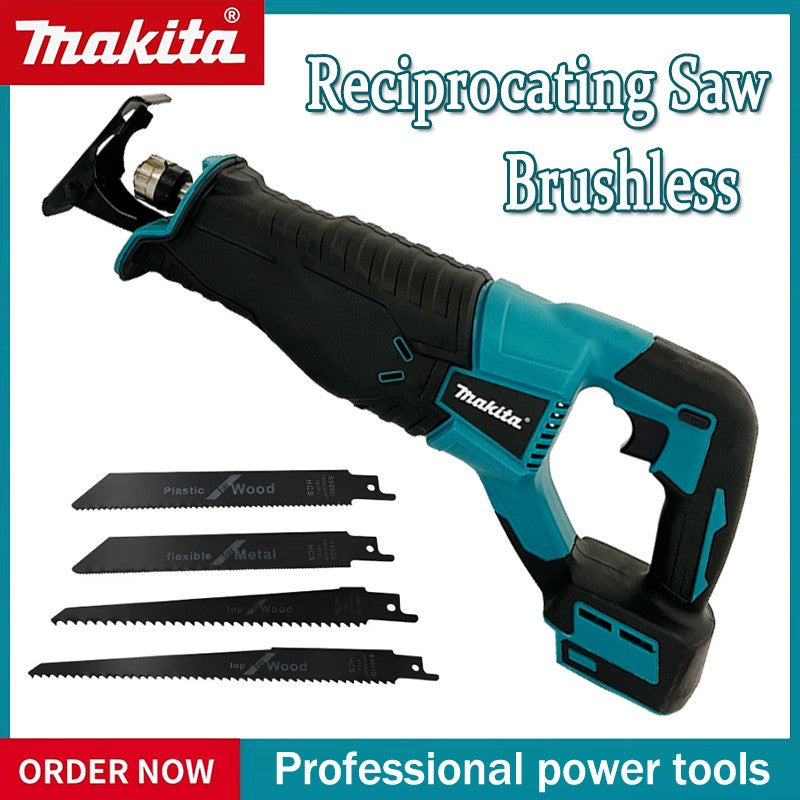 Serra Sabre Makita Sem Escova, Serra Sabre Portátil, Ferramentas Elétricas Sem Fio Com 4 Lâminas De Serra Para Bateria 20V 18V