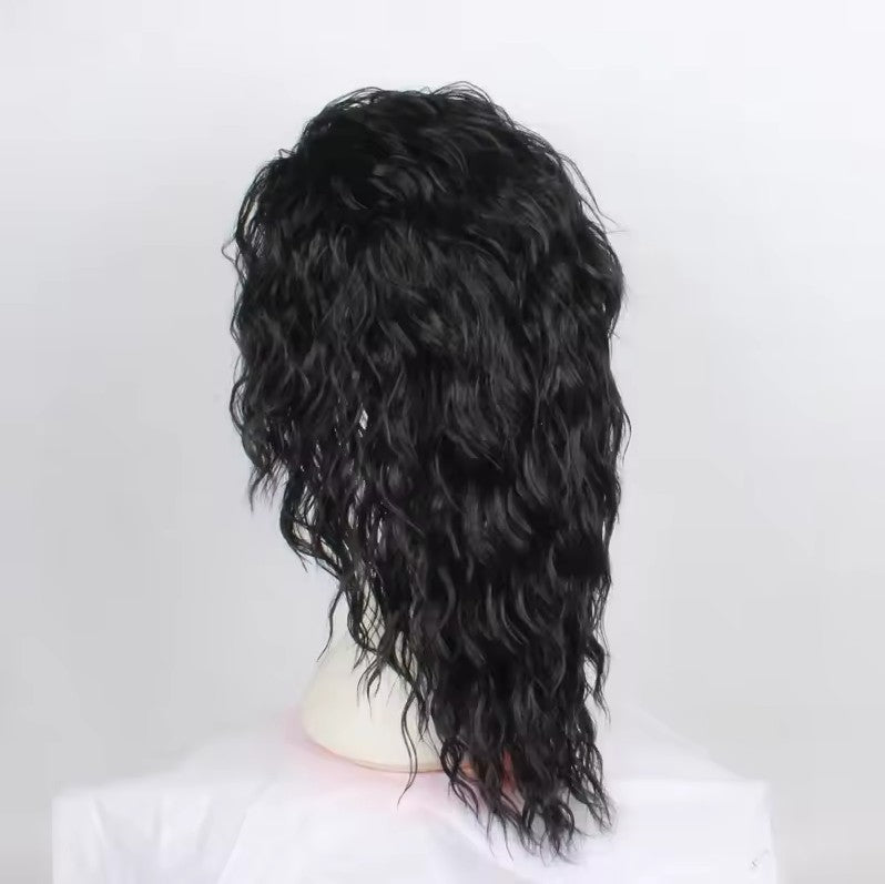 Peruca ou óculos de cosplay do Michael Jackson MJ Peruca sintética cacheada longa preta Acessórios para perucas de cosplay de Halloween