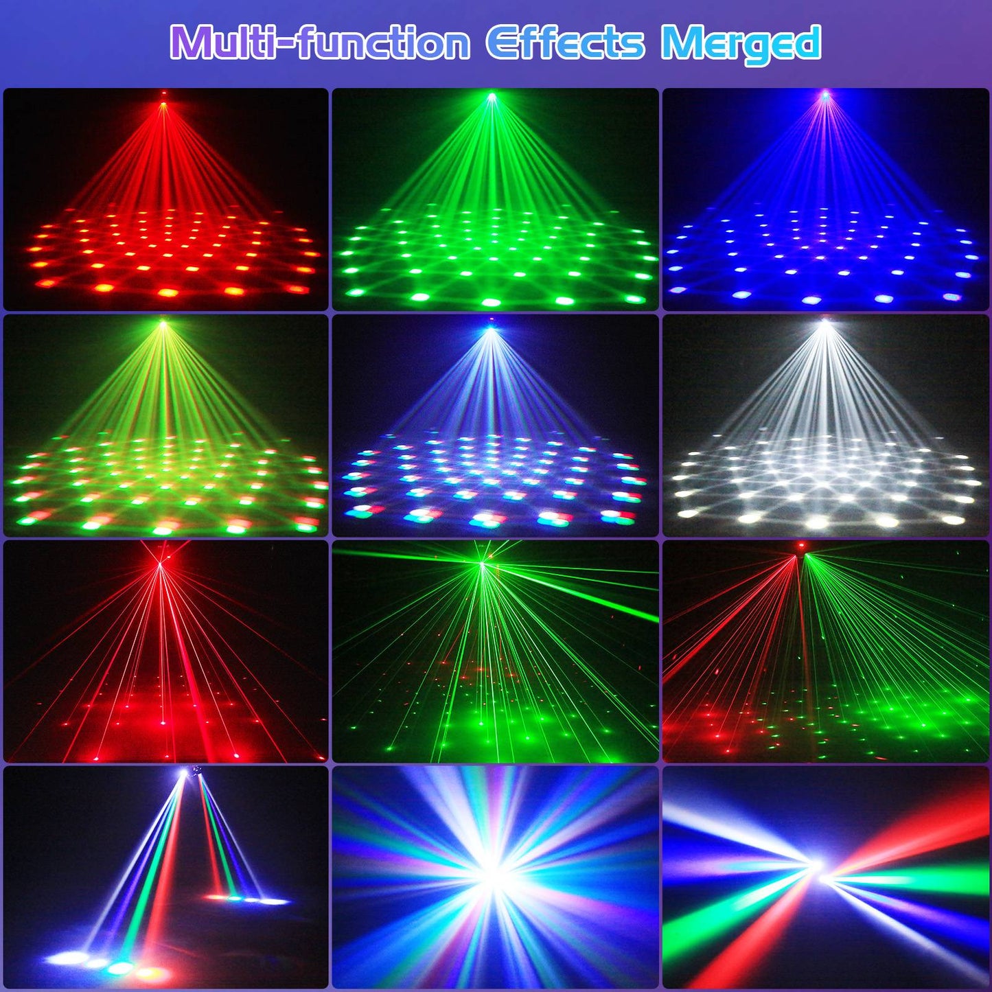 Datewink 65W Two-armed Moving Head Lights RGBW LED Stage Lighting Effect Projector DMX Remote Control For DJ Disco Wedding Party