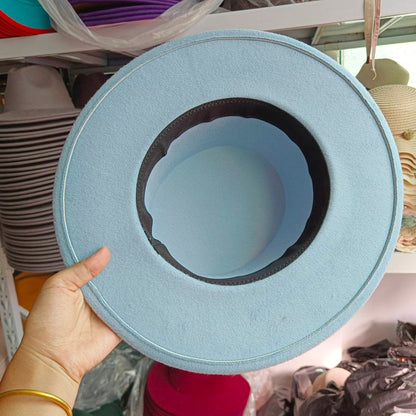 Fedora Chapéu de Copa Reta Chapéu de Outono/Inverno Chapéu RB Britânico Francês Chapéu de Copa Reta Chapéu Punk Jazz Chapéu de Aba Larga Gorras ??