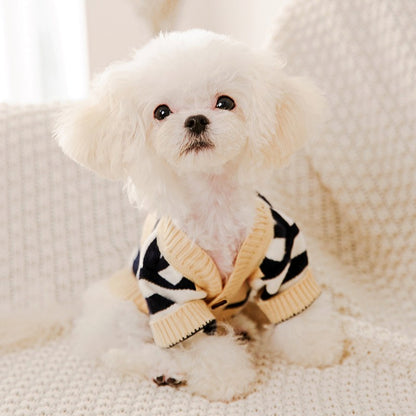Roupas de luxo para cães, Chihuahua, suéter listrado, Bichon Frise, cachorro, gato, casaco quente, acessórios para cães e gatos, roupinhas para animais de estimação