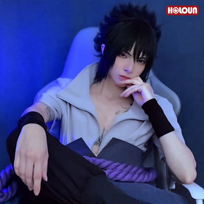 HOLOUN Anime Uchiha Sasuke Cosplay Costume Top Pants Belt Cos Convention Gift Adult Version Unisex