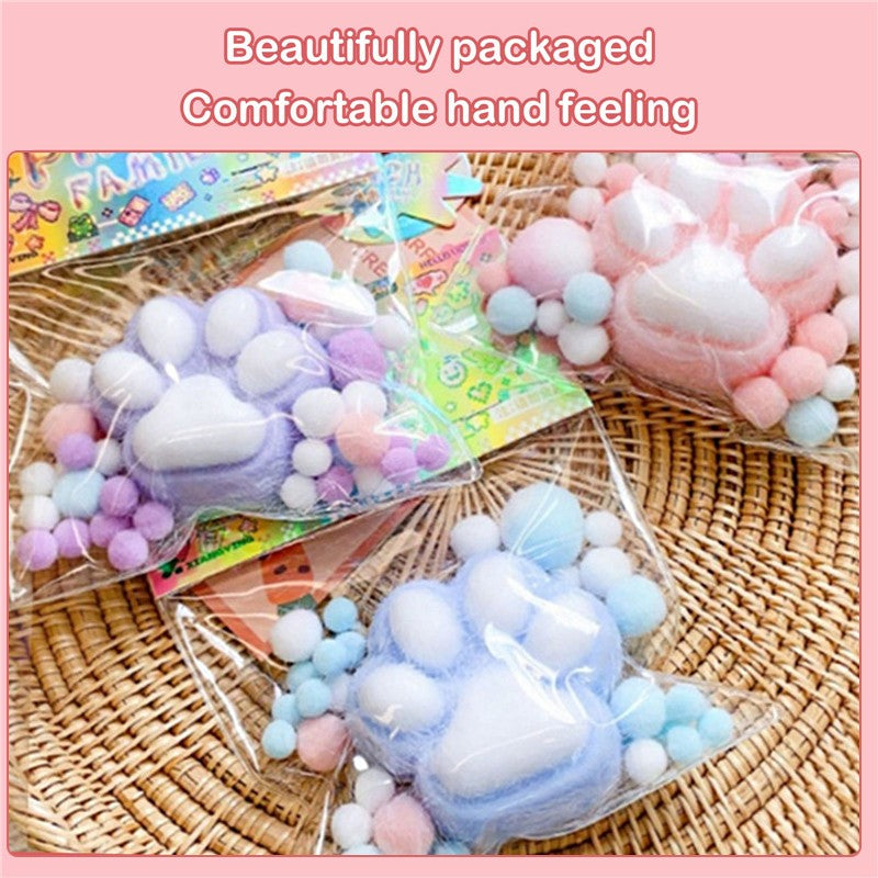 Dropshipping Fidget Toy Mini Squishy Toys Kawaii Plush Soft Cat Paw Transparent Silicone Cube Stress Relief Squeeze Toy