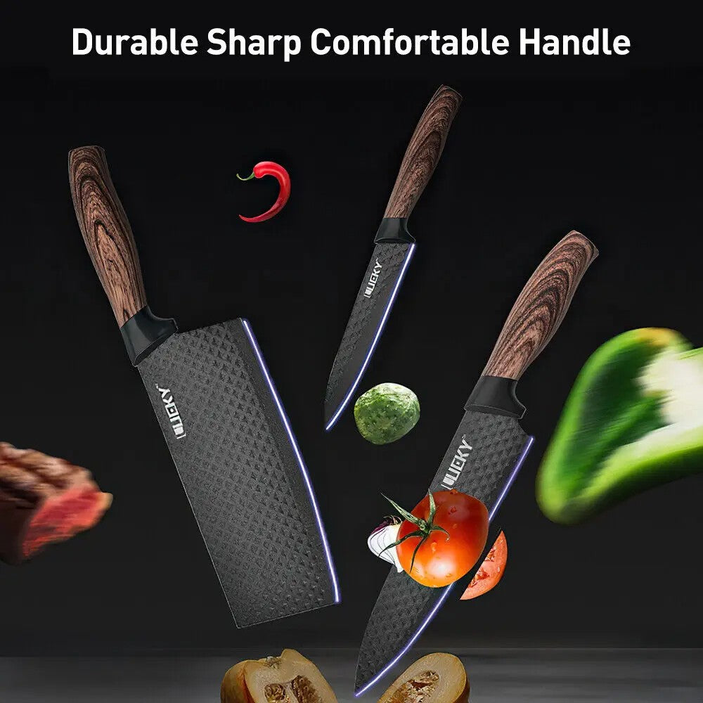 Conjunto de Facas de Cozinha MDHAND Faca de Aço Inoxidável, Conjunto de Utensílios de Cozinha de 6 Peças, Faca de Frutas, Ferramentas Essenciais de Culinária para Restaurantes