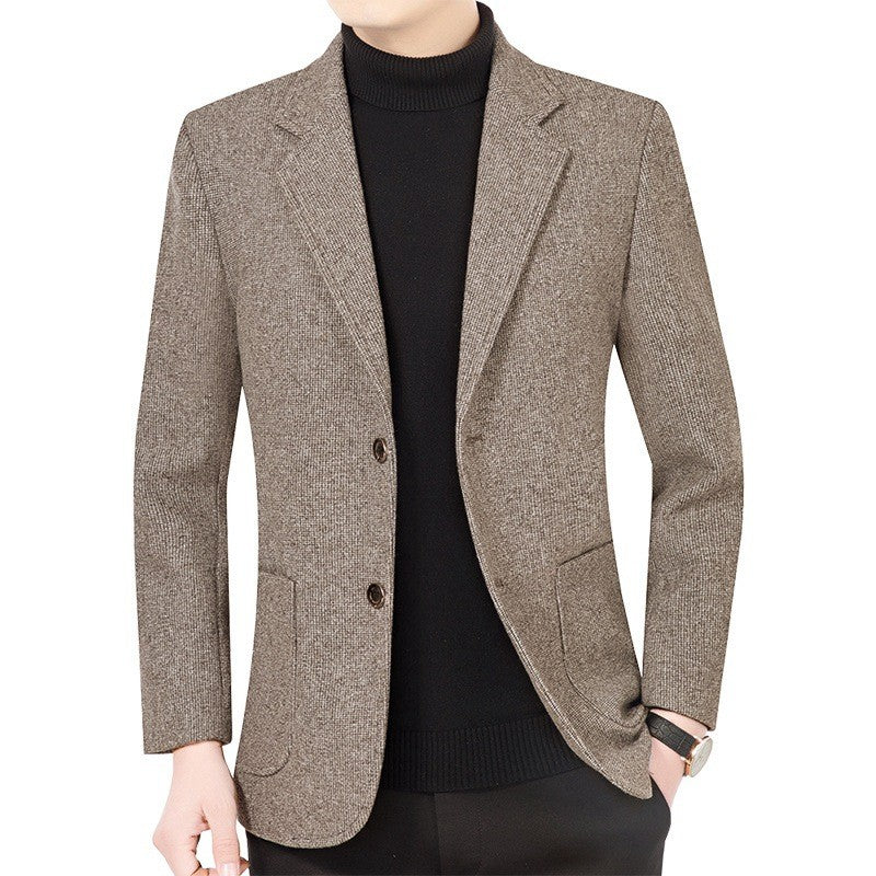 2025 Spring/ Autumn New Men's Blazer - Business Casual Single Suit Jacket for Middle-Aged Gentlemen