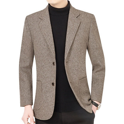 2025 Spring/ Autumn New Men's Blazer - Business Casual Single Suit Jacket for Middle-Aged Gentlemen