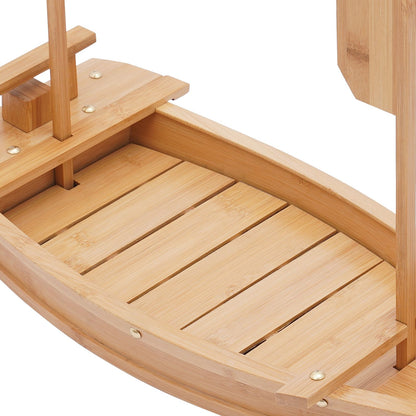 Sushi Boat Serving Tray 28in Large Size Bamboo Boat-Shaped Sushi Serving Tray for Party Buffet Dinner