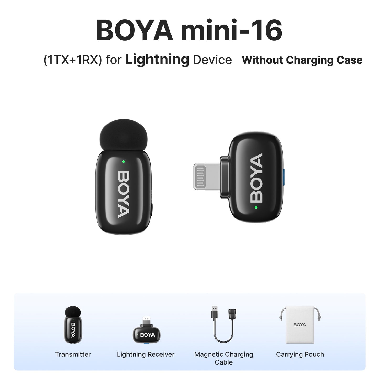BOYA BOYA Mini Microfone de Lapela Sem Fio para iPhone 15/16 Android Celular Dispositivos USB-C para Gravação de Vídeo Transmissão ao Vivo Vlog