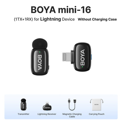 BOYA BOYA Mini Microfone de Lapela Sem Fio para iPhone 15/16 Android Celular Dispositivos USB-C para Gravação de Vídeo Transmissão ao Vivo Vlog