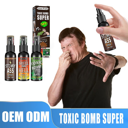 6 unidades-1 unid. 30ml Adereços de Halloween Spray Líquido de Peido Não Tóxico Bomba de Cheiro Fedorento Brinquedo de Pegadinha de Gás Malcheiroso Artigos de Festa de Brincadeira