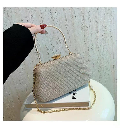 Luxury High Design Women Evening Bag Brand Party Banquet Glitter Bag for Ladies Wedding Clutch Handbag Shoulder Bag Chain Bolsas