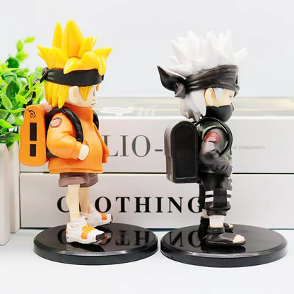 2026 Hot Hatake Kakashi Naruto Uzumaki Q Edição Figura Mochila Modelo Criativo Boneco de Alto Valor com Base Carro Enfeites de Mesa