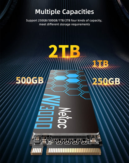 Netac SSD NVME M2 1TB 2TB SSD 250GB 500GB M2 Solid State Hard Disk Drive PCIe 3.0X4 with Heat Sink for Laptop Desktop
