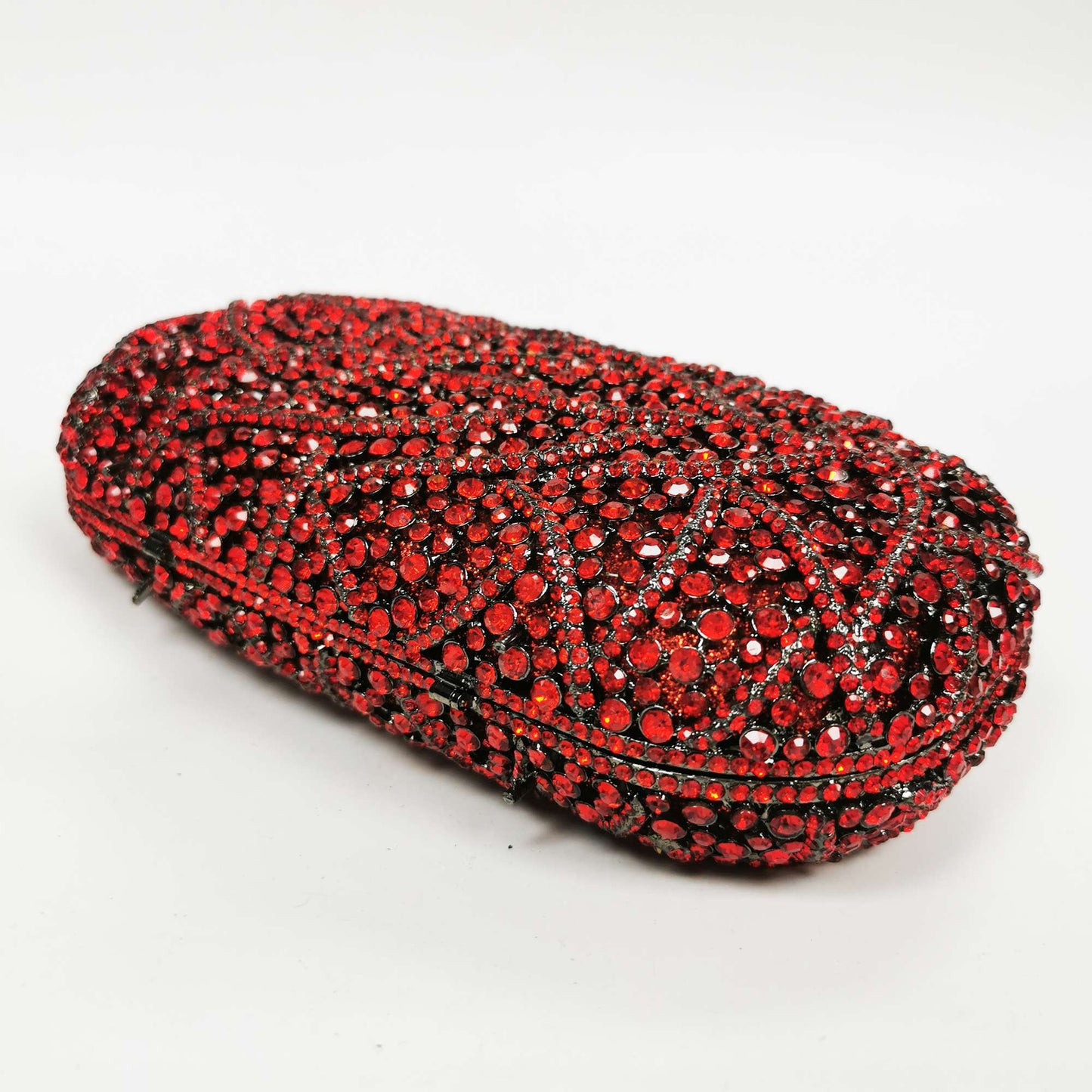 XIYUAN Women Burgundy Stones Evening Bags Crystal Clutch Wedding Party Rhinestone Handbags Bridal Floral Minaudiere Purses Green