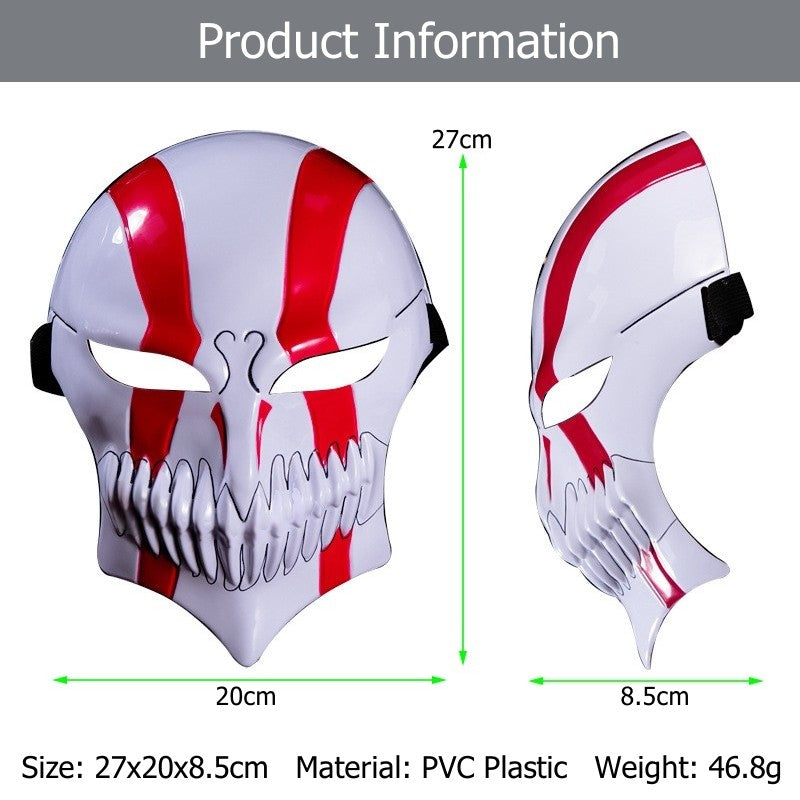 Anime Bleach Kurosaki Ichigo Mask Cosplay Hollow Masks Halloween Party Costume Horror COS Dress Up Mask PVC Plastic Material