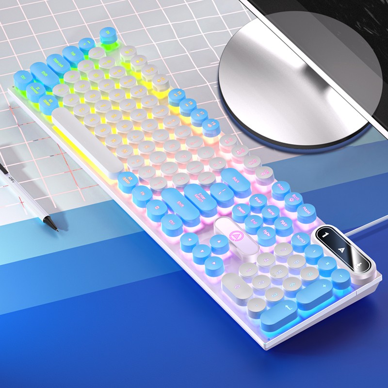 Teclado USB com Fio para Escritório, Digitação Silenciosa, Design Ergonômico para Casa/Negócios/Computador de Mesa, Compatível com PC/Notebook