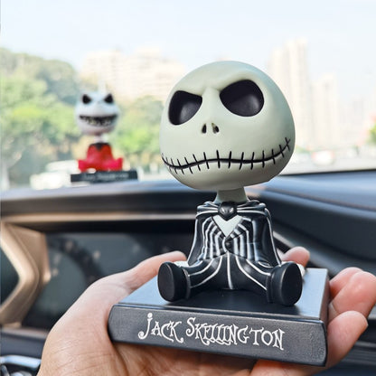 Disney O Estranho Mundo de Jack Skellington Bobble Head Boneco PVC Boneco de Ação Modelo Colecionável Brinquedo Decoração de Carro Presente