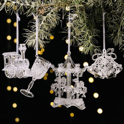 Acrylic Acrylic Christmas Pendants Transparent Clear Simulation Transparent Tree Hangings Hanging Pendant Crystal