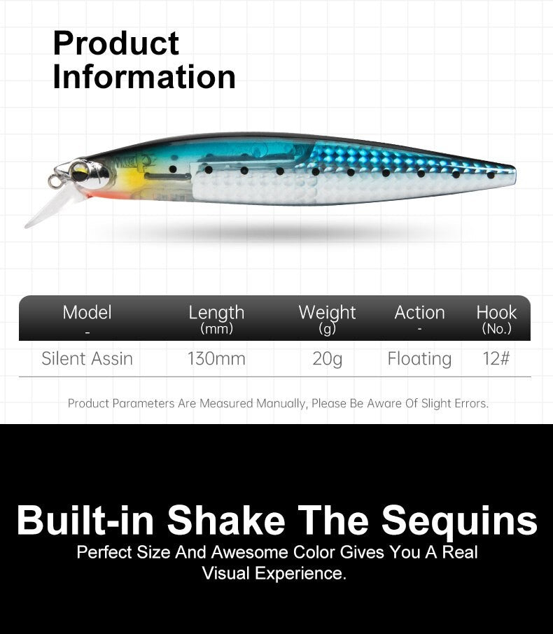 Floating Sea Bass Fishing Lures Baits 130mm 20g Minnow Lures with Flash Blade Hard Lure Good Action Wobblers Tackle Pike