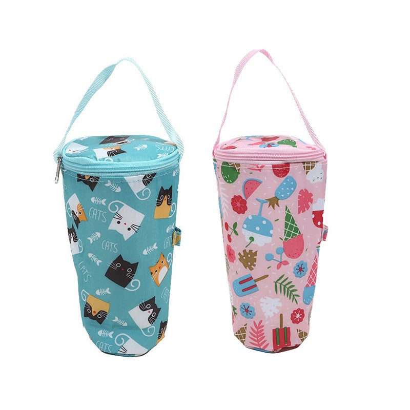 Baby Milk Bottle Insulation Bags Cartoon Portable Waterproof Feeding Bottle Thermal Bag Milk Warmer Cooler Stroller Hang Bags