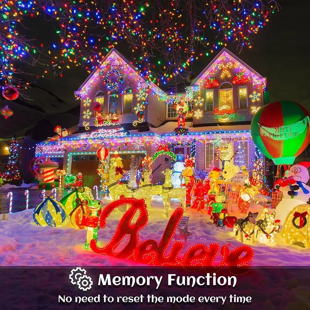 Christmas Lights Outdoor Waterproof Solar Curtain Icicle Lights Eaves Decor String Lights for Yard Party Holiday Decorations